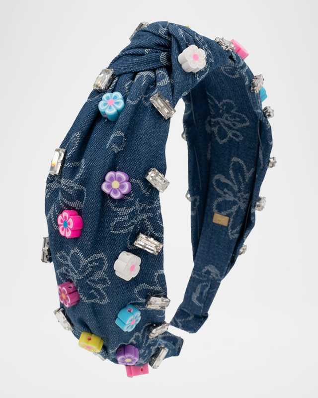 Girl's Denim Charm Headband